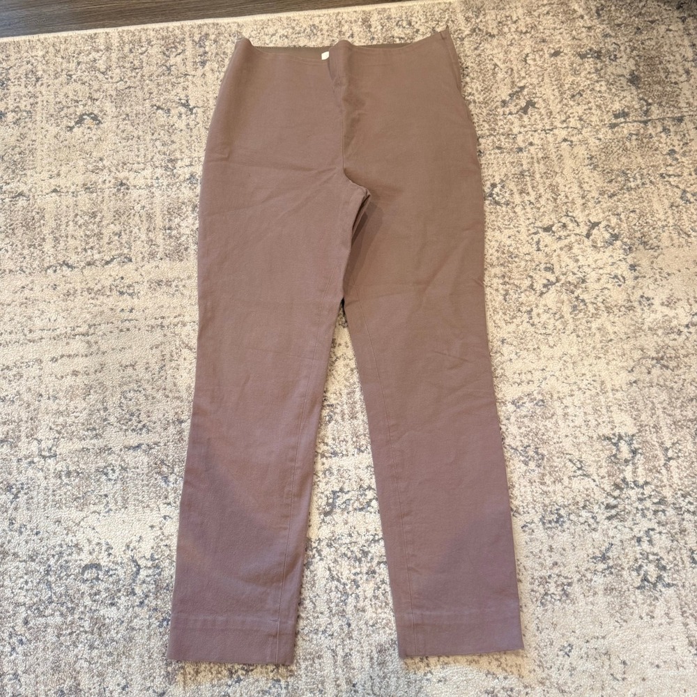 COS Women Taupe Brown Slim Leg Ankle Zip Trousers Side Zip Stretch Pants Size 8